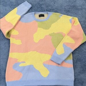 ASOS PASTEL CAMO CAMOUFLAGE KNIT SWEATER MEDIUM NWOT